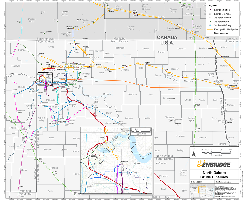 North Dakota Crude map